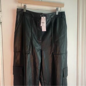 NWT TOPSHOP faux leather cargo trouser size 8